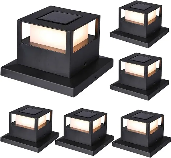 Maggift 6 Pack Solar Post Lights