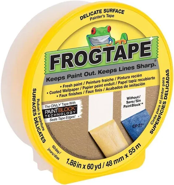 Delicate Surface Painting Tape, Yellow, .94-In. x 60-Yrd.