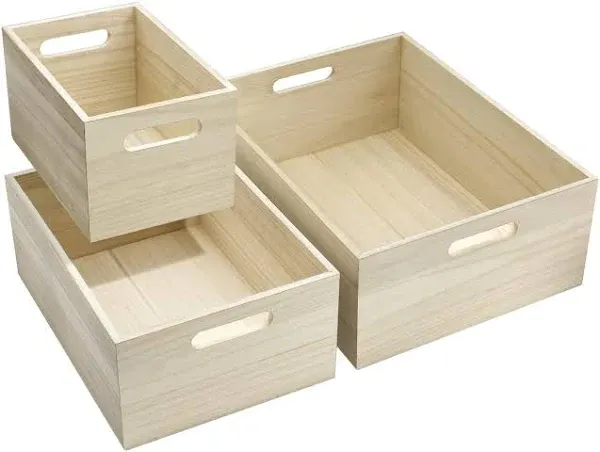 Sorbus Wood Crate Organizer for Closet Crafts and More