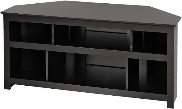 Prepac Vasari Corner TV Stand, Black, Furniture