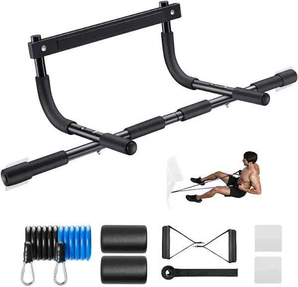 Ally Peaks black  Ally Peaks Pull Up Bar for Doorway | Thickened Steel Max Lim..