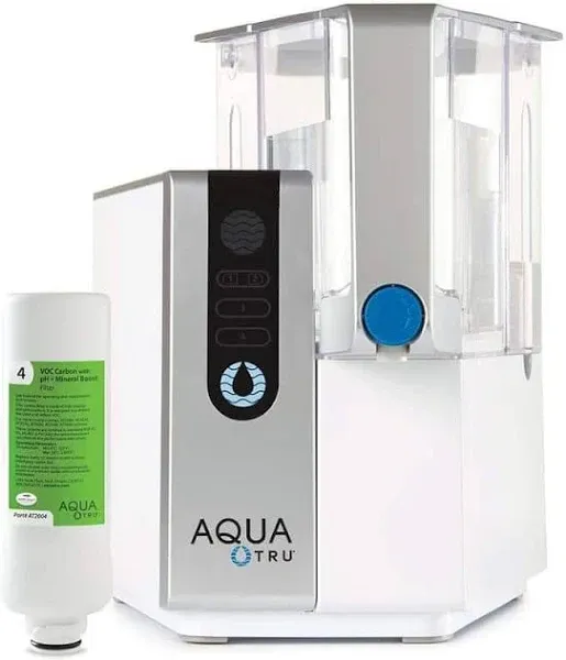 AquaTru Classic Alkaline Countertop Water Filter System with 4-Stage Ultra Reverse Osmosis Technology BPA Free 90AT04ATA01