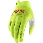 100% Itrack Gloves (Large, Flo Yellow)