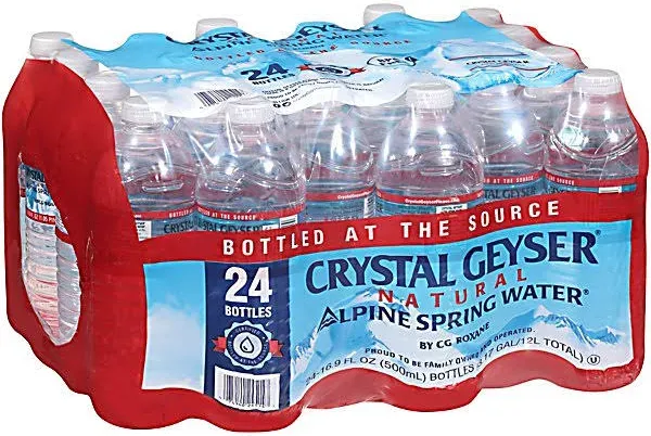 Crystal Geyser Natural Alpine Spring Water, 16.9 Ounce (35 Bottles), 591 Fl Oz