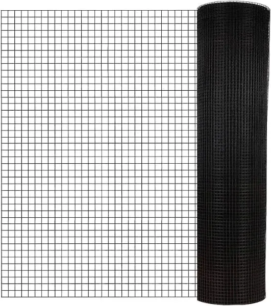 48&#039;&#039; X 50&#039; 1/4Inch Hardware Cloth 23 Gauge Black Vinyl Coated Welded Fence Mesh 