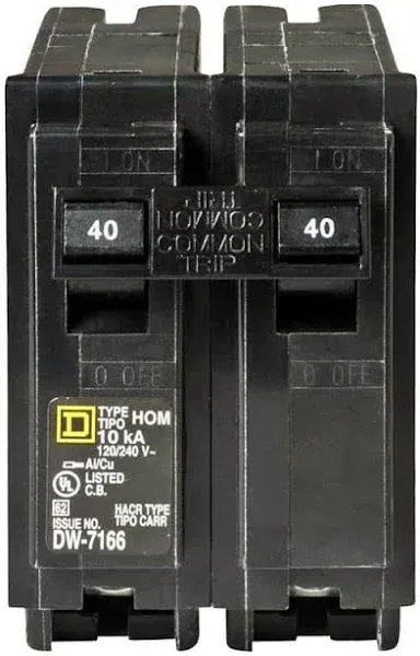 Square D Homeline 40 Amp 2-Pole Circuit Breaker 3-Pack