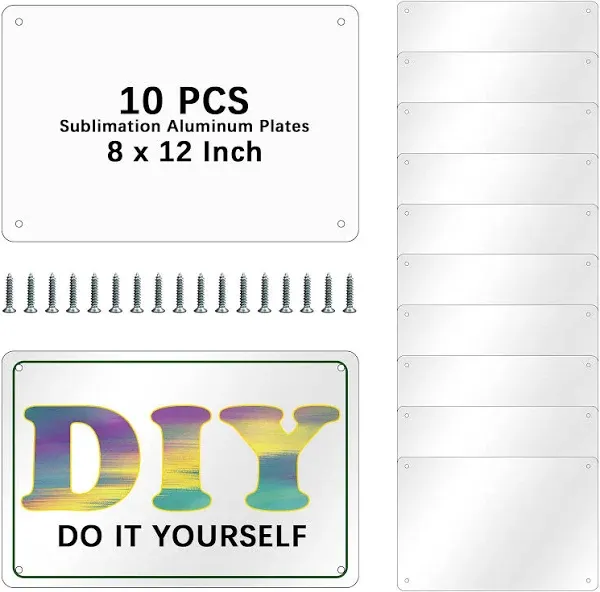 10 Pcs Sublimation Metal Sign Blanks