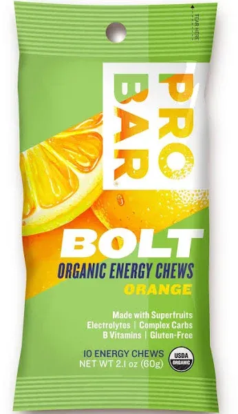 Probar Bolt Energy Chews, Organic, Cran-Pomegranate Flavor - 12 pack, 2.1 oz packs