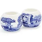 Spode, Blue Italian Tealight Candle Holder, Set of 2