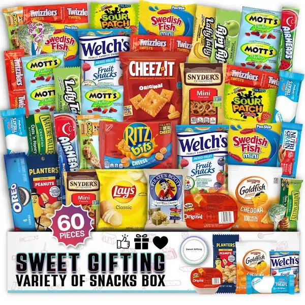 Snack Box Care Package Variety Pack Snack Pack 60 Count