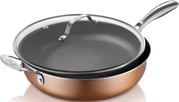 Gotham Steel 5.5 quart Copper Cast Jumbo Cookware Non-Stick Safe Dishwasher Safe