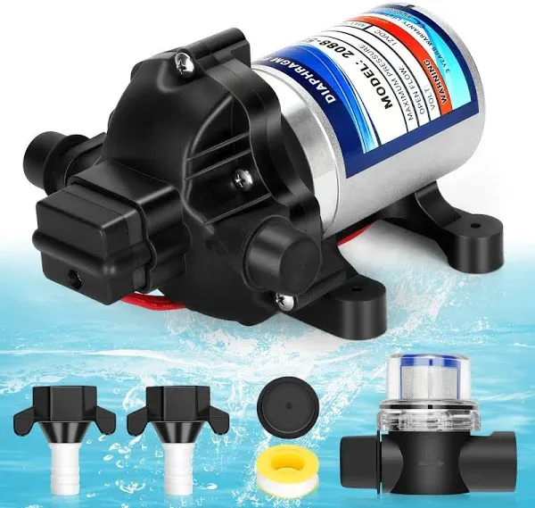 RV Water Pump,12V Diaphragm Pump,2088-554-144/2088-403-144 Fresh Water Pump,12V 3.5 Gallons per Minute,45 psi,1/2 NPT Connection