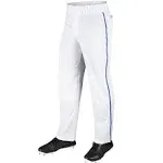 MVP Open Bottom Baseball Pant with Braid - Adult White,Royal / S