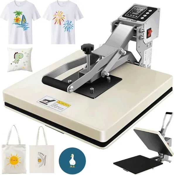 AKEYDIY Heat Press, 15x15 Slide Out Heat Press Machine for T Shirts, Digital Clamshell Heat Transfer Machine for Sublimation, Industrial Shirt Printer for Canvas, Pillows, Coasters, Puzzles (Purple)