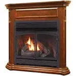 Duluth Forge Dual Fuel Ventless Gas Fireplace with Mantel - 32,000 BTU, Remote, Apple Spice Finish, DFS-400R-4AS