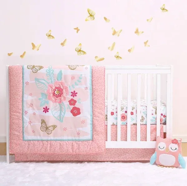 The Peanutshell Aflutter 3-Piece Crib Bedding Set