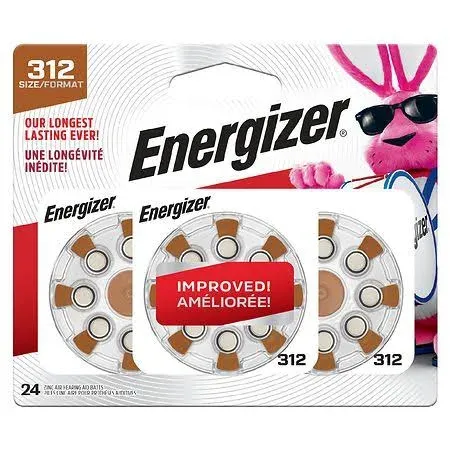 Energizer Hearing Aid Battery, Size 312 - 16 count