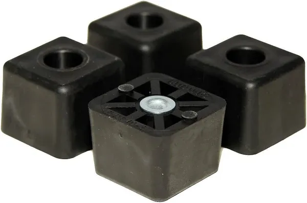 4 Large Cube Square Rubber Feet Bumpers 1.125 H X 1.500 W Made In Usa Heavy Duty