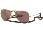 Ray-Ban Junior Kids&#039; Rj9506s Metal Aviator Sunglasses Rose Gold