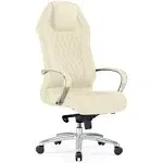 Zuri Furniture Modern Ergonomic Sterling Leather Executive Chair with Aluminum Base