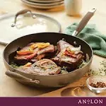 Anolon Advanced Hard Anodized Nonstick Deep Frying Pan/Skillet with Lid, 12 Inch