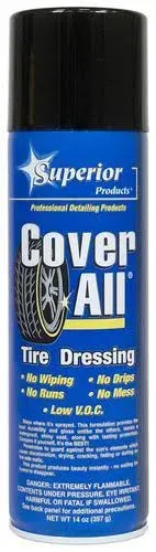 California Cover All Automotive Tire Shine Aerosol Spray Can & Professional Grade -Tire Dressing - High Gloss - Water Repellent & Made in America (14 oz)