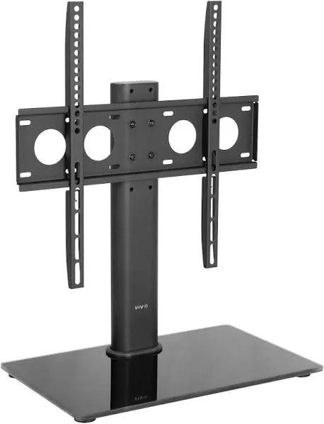 VIVO Black Universal TV Stand for 32 to 50 inch LCD LED Flat Screens, Tabletop VESA Mount with Tempered Glass Base and Cable Management STAND-TV00J