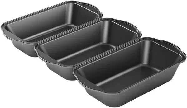 3 Pack Nonstick Carbon Steel Baking Bread Pan, Large Loaf Pan, 9 1/2" x 5"