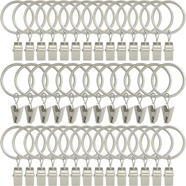 40 Pack Curtain Rings with Clips, Drapery Clips with Rings, Drapes Rings 1.26...