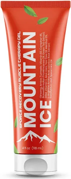 Mountain Ice Muscle Pain Relief Gel for Back & Neck Pain, Sprains, Soreness, Reduce Inflammation Fast, Made with Natural Ingredients,Made in The USA (1)