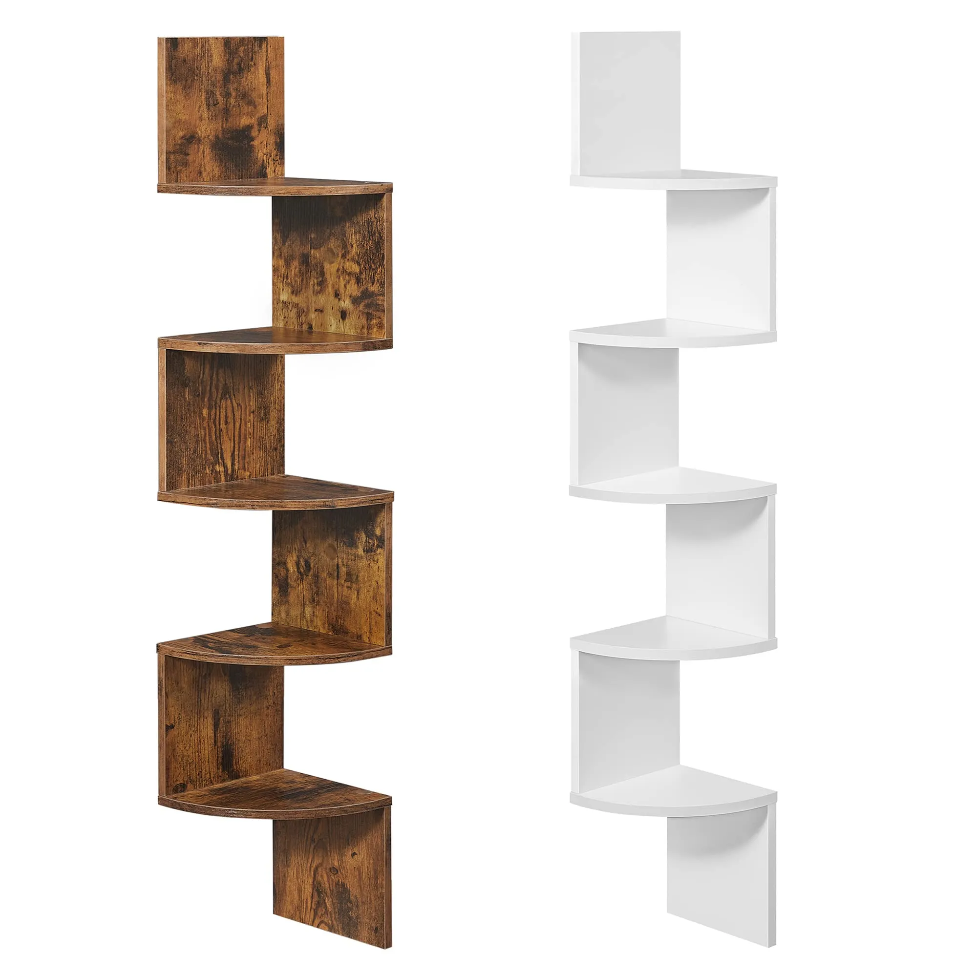 Elegant 5-Tier Floating Corner Shelf - Perfect for Bedroom, Office &amp; Living Room