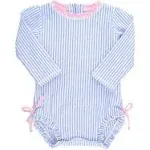 RuffleButts Baby Girls Seersucker One Piece Rash Guard