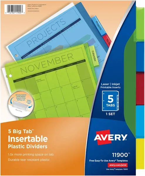 Avery Big Tab Plastic Dividers