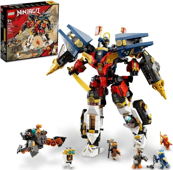 LEGO NINJAGO Ninja Ultra Combo Mech 4 in 1 Set 71765 with Toy Car, Jet Plane and Tank Toys Plus 7 Minifigures