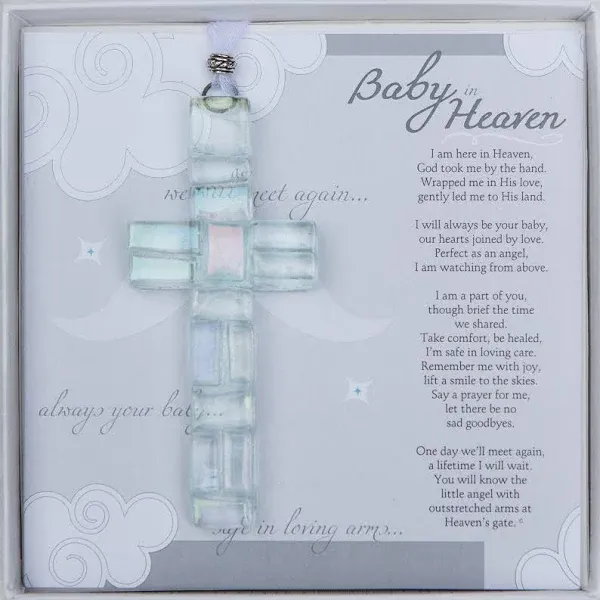 Baby Heaven Memorial Clear Mosaic Cross