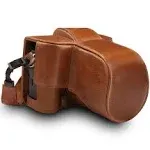 MegaGear MG1551 Ever Ready Genuine Leather Camera Case for Fujifilm X-T3 (XF23mm - XF56mm & 18-55mm Lens) - Brown