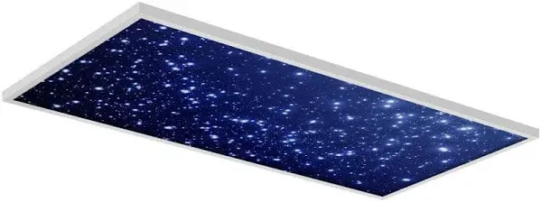 Fluorescent Light Cover for Classroom Ceiling Lights - Premium Backlit Film Insert 2x4 (22.38"x46.5") Florescent Fixture (Pack of 1) School, Office, Sensory, Improve Focus, Eliminate Headaches - Star