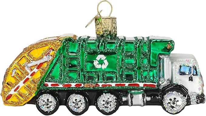 Old World Christmas Garbage Truck Ornament