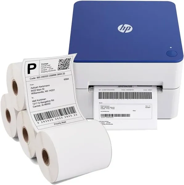 HP - Shipping Label Printer, Internal Tray 4x6 Direct Thermal Printer - 300 dpi