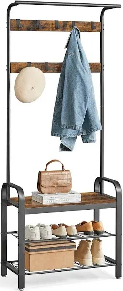 Vasagle Coat Rack Hall Tree with Shoe Bench for Entryway Entryway Bench with Coat Rack