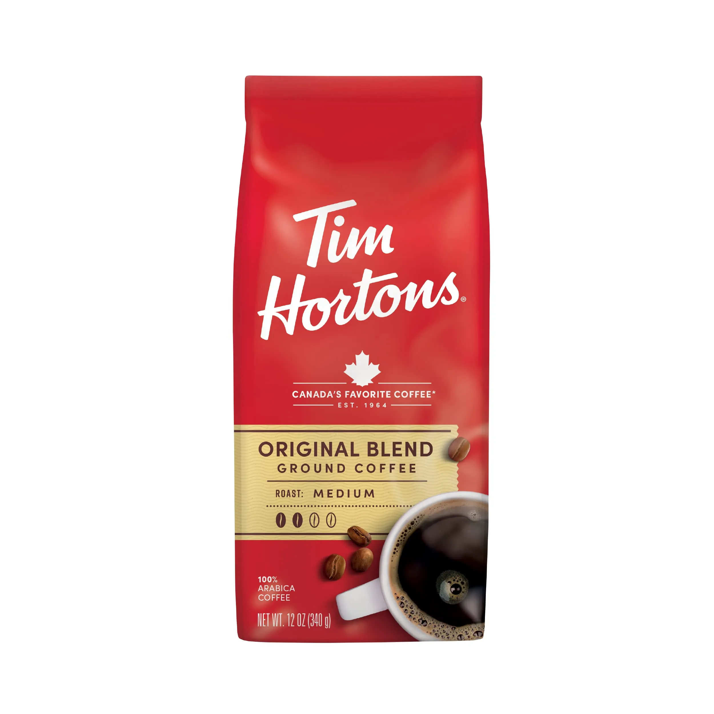 Tim Hortons Coffee, Ground, Medium Roast, Original Blend - 12 oz