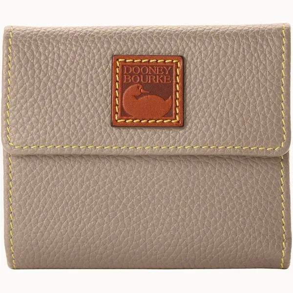 Dooney &amp; Bourke Pebble Grain Small Flap Credit Card Wallet - Elephant