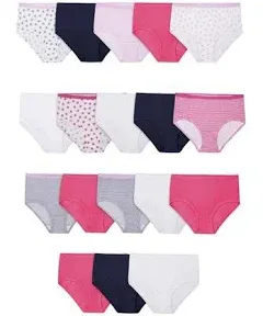 FRUIT OF THE LOOM GIRLS COTTON BRIEFS 14  PACK  SIZE 12 MULTI COLORED BG236