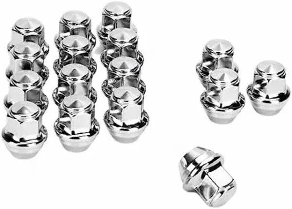 20pcs M12x1 5 OEM Factory Style One-Piece Large Acorn Seat Lug Nuts Chrome 32mm ...