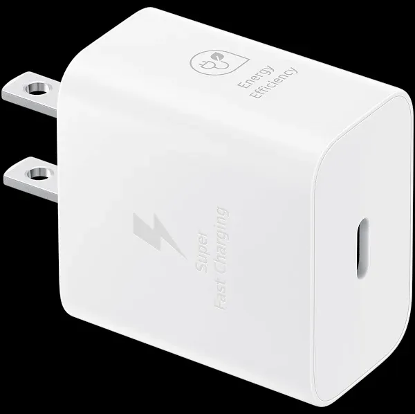 Samsung 25W Wall Charger Power Adapter with Cable, Super Fast Charging, Compact Design, Compatible with Galaxy and USB Type C Devices, International