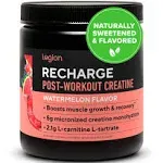 Legion Recharge Post Workout Supplement - All Natural Muscle Builder & Recovery Drink With Micronized Creatine Monohydrate. Naturally Sweetened & Flavored, Safe & Healthy. (Blue Raspberry, 60 Serving)