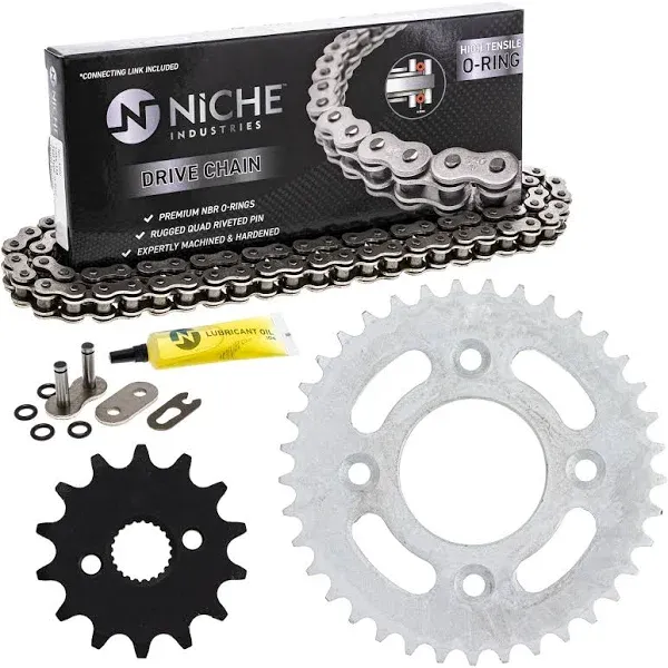 NICHE Drive Sprocket Chain Combo for Honda CRF50F XR50R Front 14 Rear 37 Tooth 420HZ Standard 76 Links