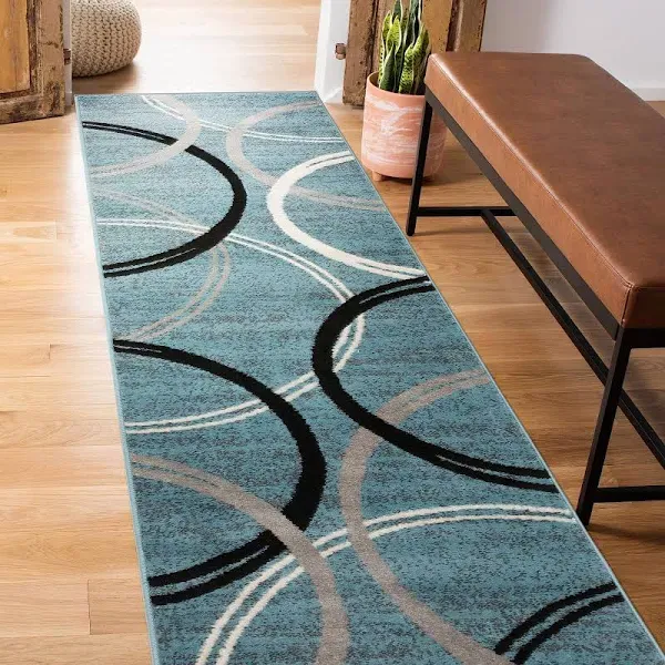 World Rug Gallery Contemporary Abstract Circles Design Area Rug