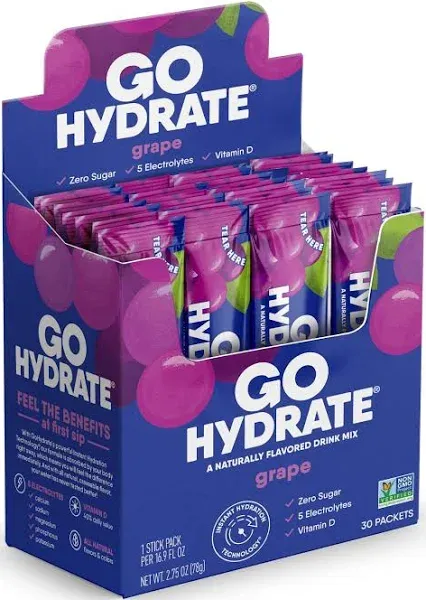 GoHydrate Electrolyte Drink Mix - A Naturally Flavored Sugar Free Hydration P...