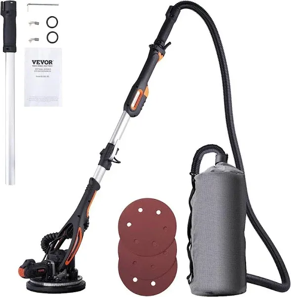 VEVOR Drywall Sander 900W Brush Motor 800-1800RPM Variable Speed &amp; Self-Suction